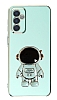 Eiroo Astronot Samsung Galaxy M13 Standl Yeil Silikon Klf