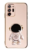 Eiroo Astronot Samsung Galaxy Note 20 Ultra Standl Pembe Silikon Klf