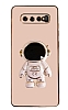 Eiroo Astronot Samsung Galaxy S10 Plus Standl Pembe Silikon Klf