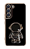 Eiroo Astronot Samsung Galaxy S22 5G Standl Siyah Silikon Klf