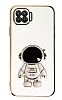 Eiroo Astronot Oppo Reno4 Lite Standl Beyaz Silikon Klf