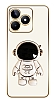 Eiroo Astronot Realme C53 Standl Kamera Korumal Beyaz Silikon Klf