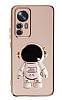 Eiroo Astronot Xiaomi 12T Standl Pembe Silikon Klf