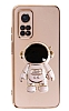 Eiroo Astronot Xiaomi Mi 10T Pro Standl Pembe Silikon Klf