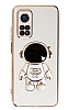 Eiroo Astronot Xiaomi Mi 10T Pro Standl Beyaz Silikon Klf