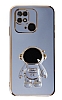 Eiroo Astronot Xiaomi Poco C40 Standl Mavi Silikon Klf