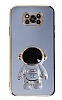 Eiroo Astronot Xiaomi Poco X3 Standl Mavi Silikon Klf