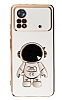 Eiroo Astronot Xiaomi Poco X4 Pro 5G Standl Beyaz Silikon Klf