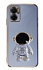 Eiroo Astronot Xiaomi Redmi Note 11E Standl Mavi Silikon Klf