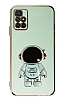 Eiroo Astronot Xiaomi Redmi 10 Standl Yeil Silikon Klf