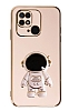 Eiroo Astronot Xiaomi Redmi 10C Standl Pembe Silikon Klf