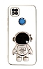 Eiroo Astronot Xiaomi Redmi 9C Standl Beyaz Silikon Klf