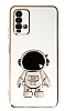Eiroo Astronot Xiaomi Redmi 9T Standl Beyaz Silikon Klf