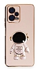 Eiroo Astronot Xiaomi Redmi Note 12 5G Standl Pembe Silikon Klf