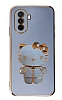 Eiroo Aynal Kitty Huawei Nova Y70 Standl Mavi Silikon Klf