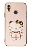 Eiroo Aynal Kitty Huawei P20 Lite Standl Pembe Silikon Klf