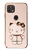 Eiroo Aynal Kitty Oppo A15/A15s Standl Pembe Silikon Klf