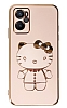 Eiroo Aynal Kitty Oppo A36 Standl Pembe Silikon Klf