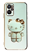 Eiroo Aynal Kitty Oppo A36 Standl Yeil Silikon Klf