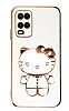 Eiroo Aynal Kitty Oppo A54 Standl Beyaz Silikon Klf