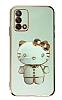 Eiroo Aynal Kitty Oppo A74 Standl Yeil Silikon Klf