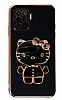 Eiroo Aynal Kitty Oppo Reno 5 Lite Standl Siyah Silikon Klf