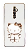 Eiroo Aynal Kitty Oppo Reno2 Z Standl Beyaz Silikon Klf