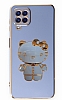 Eiroo Aynal Kitty Samsung Galaxy A12 Standl Mavi Silikon Klf