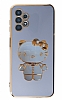 Eiroo Aynal Kitty Samsung Galaxy A13 Standl Mavi Silikon Klf