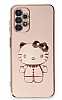 Eiroo Aynal Kitty Samsung Galaxy A13 Standl Pembe Silikon Klf