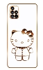 Eiroo Aynal Kitty Samsung Galaxy A71 Standl Beyaz Silikon Klf