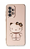 Eiroo Aynal Kitty Samsung Galaxy A72 5G Standl Pembe Silikon Klf