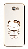 Eiroo Aynal Kitty Samsung Galaxy J7 Prime Standl Beyaz Silikon Klf