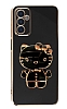 Eiroo Aynal Kitty Samsung Galaxy M13 Standl Siyah Silikon Klf
