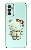 Eiroo Aynal Kitty Samsung Galaxy M13 Standl Yeil Silikon Klf