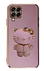 Eiroo Aynal Kitty Samsung Galaxy M32 Standl Mor Silikon Klf
