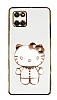 Eiroo Aynal Kitty Samsung Galaxy Note 10 Lite Standl Beyaz Silikon Klf