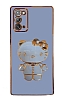 Eiroo Aynal Kitty Samsung Galaxy Note 20 Standl Mavi Silikon Klf