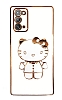 Eiroo Aynal Kitty Samsung Galaxy Note 20 Standl Beyaz Silikon Klf