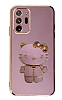Eiroo Aynal Kitty Samsung Galaxy Note 20 Ultra Standl Mor Silikon Klf