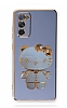 Eiroo Aynal Kitty Samsung Galaxy S20 FE Standl Mavi Silikon Klf