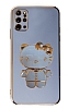 Eiroo Aynal Kitty Samsung Galaxy S20 Plus Standl Mavi Silikon Klf