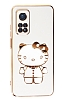 Eiroo Aynal Kitty Xiaomi Mi 10T Pro 5G Standl Beyaz Silikon Klf