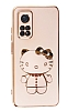 Eiroo Aynal Kitty Xiaomi Mi 10T Pro 5G Standl Pembe Silikon Klf