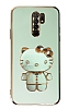 Eiroo Aynal Kitty Xiaomi Mi 11 Lite Standl Yeil Silikon Klf