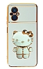 Eiroo Aynal Kitty Xiaomi Poco M5 Standl Yeil Silikon Klf