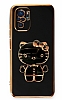 Eiroo Aynal Kitty Xiaomi Poco M5s Standl Siyah Silikon Klf