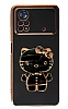 Eiroo Aynal Kitty Xiaomi Poco X4 Pro 5G Standl Siyah Silikon Klf