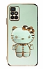 Eiroo Aynal Kitty Xiaomi Redmi 10 Prime 2022 Standl Yeil Silikon Klf