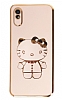 Eiroo Aynal Kitty Xiaomi Redmi 9A Standl Pembe Silikon Klf